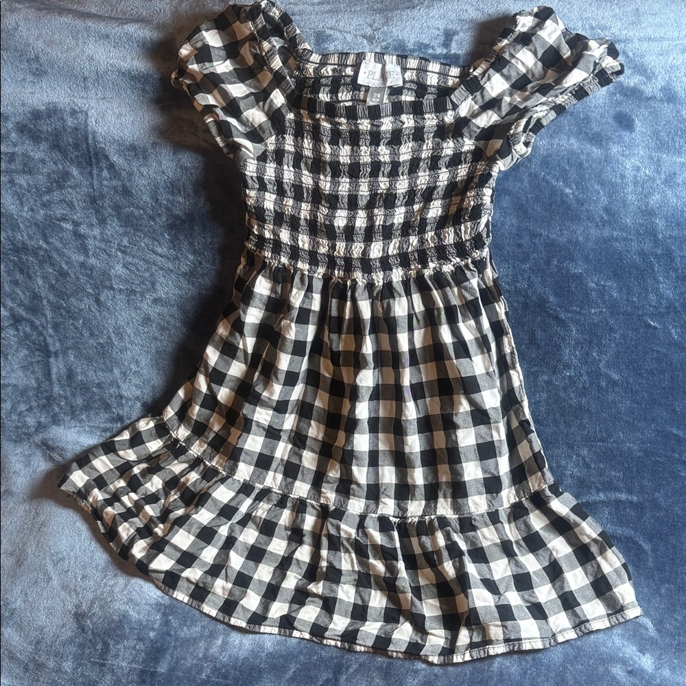 #202 The Children's Place Black and White Checkered Dress